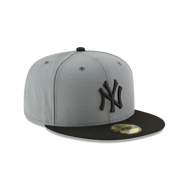 New York Yankees MLB New Era Men Grey Black 59Fifty Basic Fitted Hat product image 6, provided for visual reference and