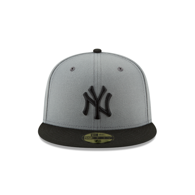 New York Yankees MLB New Era Men Grey Black 59Fifty Basic Fitted Hat product image 5, provided for visual reference and