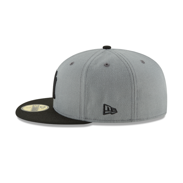 New York Yankees MLB New Era Men Grey Black 59Fifty Basic Fitted Hat product image 4, provided for visual reference and