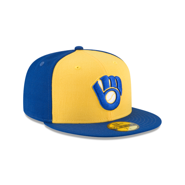 Milwaukee Brewers MLB New Era Men Royal / Yellow 59Fifty 1978 Cooperstown Wool Fitted Hat product image 3, provided for