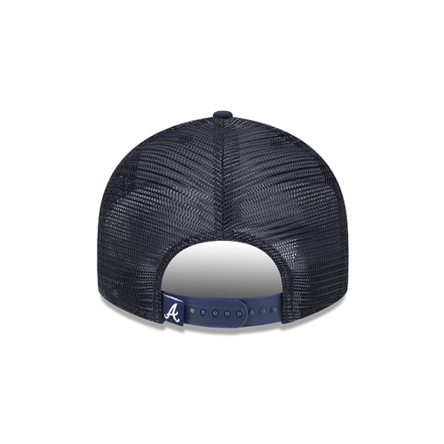 Atlanta Braves MLB New Era Men Navy 9Fifty Low Profile Trucker Snapback product image 2, provided for visual reference and