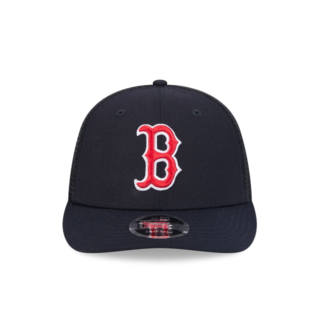 Boston Red Sox MLB New Era Men Navy 9Fifty Low Profile Trucker Snapback product image 6, provided for visual reference and