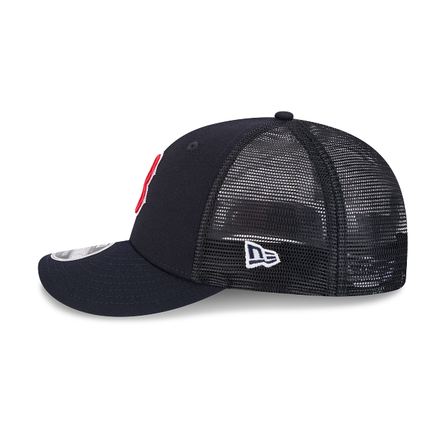 Boston Red Sox MLB New Era Men Navy 9Fifty Low Profile Trucker Snapback product image 5, provided for visual reference and