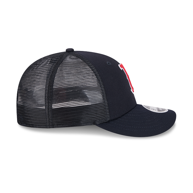 Boston Red Sox MLB New Era Men Navy 9Fifty Low Profile Trucker Snapback product image 4, provided for visual reference and