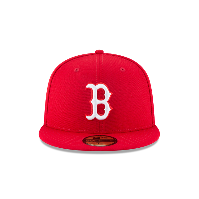 Boston Red Sox MLB New Era Men Scarlet Red 59Fifty Basic Fitted Hat product image 5, provided for visual reference and