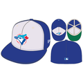 Toronto Blue Jays MLB New Era Men Off White/Light Royal 59Fifty Cooperstown Fitted Hat product image 1, provided for visual