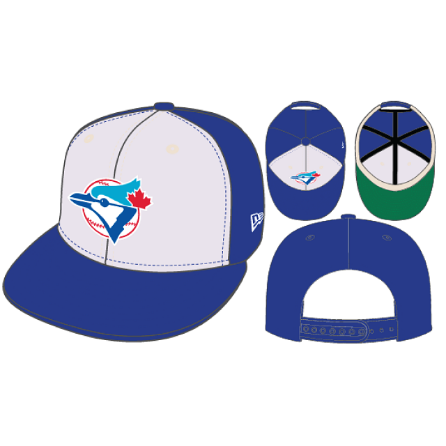 Toronto Blue Jays MLB New Era Men 9Fifty Off White/Royal Cooperstown On Field Snapback Hat product image 1, provided for