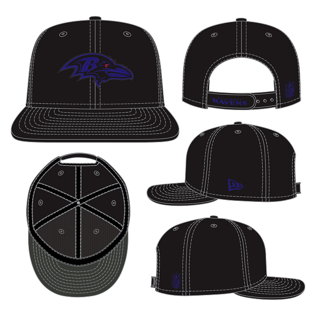 Baltimore Ravens NFL New Era Men Black 9Fifty 2026 Sideline Snapback product image 1, provided for visual reference and