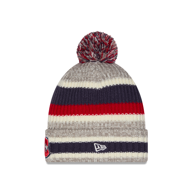 Montreal Canadiens NHL New Era Men Grey Stripe Knit Pom Hat product image 2, provided for visual reference and product