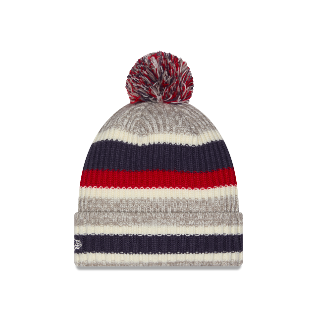 Montreal Canadiens NHL New Era Men Grey Stripe Knit Pom Hat product image 3, provided for visual reference and product