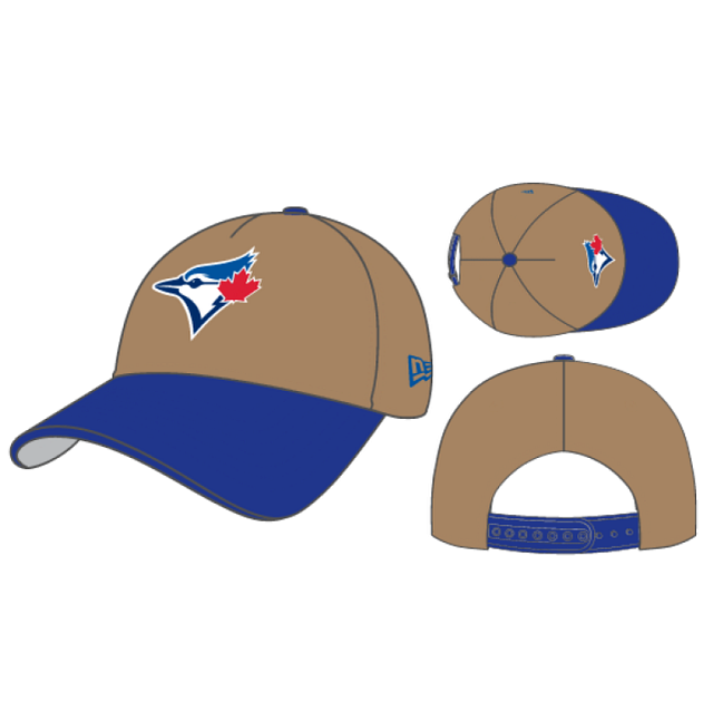 Toronto Blue Jays MLB New Era Men Khaki/Royal 9Forty A-Frame Snapback Hat product image 1, provided for visual reference and