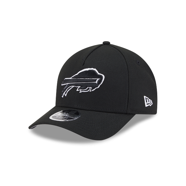Buffalo Bills NFL New Era Men Black White 9FORTY M-Crown A-Frame Adjustable Hat product image 1, provided for visual