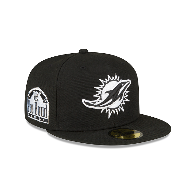 Miami Dolphins NFL New Era Men Black 59Fifty 1993 Pro Bowl Fitted Hat product image 1, provided for visual reference and