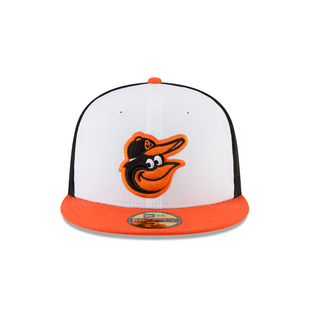 Baltimore Orioles MLB New Era Men White Orange 59Fifty Authentic Collection Home Fitted Hat product image 4, provided for