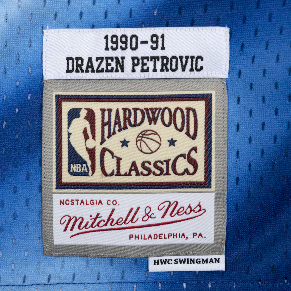 Drazen Petrovic New Jersey Nets NBA Mitchell & Ness Men Blue 1990-91 Hardwood Classics Swingman Jersey product image 3,