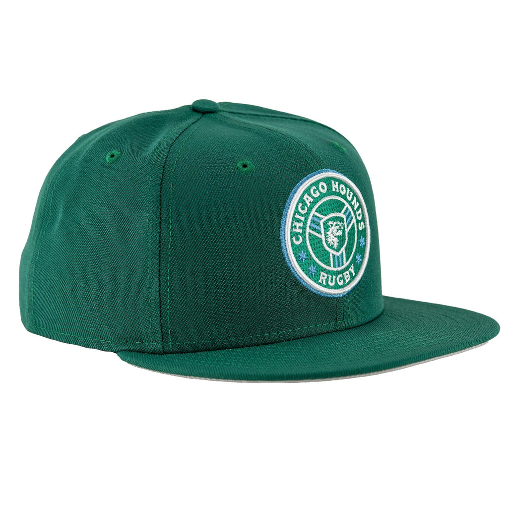 Chicago Hounds Green New Era 59FIFTY Fitted Hat product image 2, provided for visual reference and product detail review