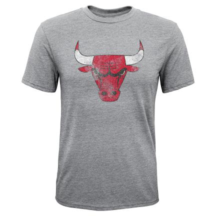 Chicago Bulls Grey Distressed Tri-Blend T-Shirt - Youth product image 1, provided for visual reference and product detail