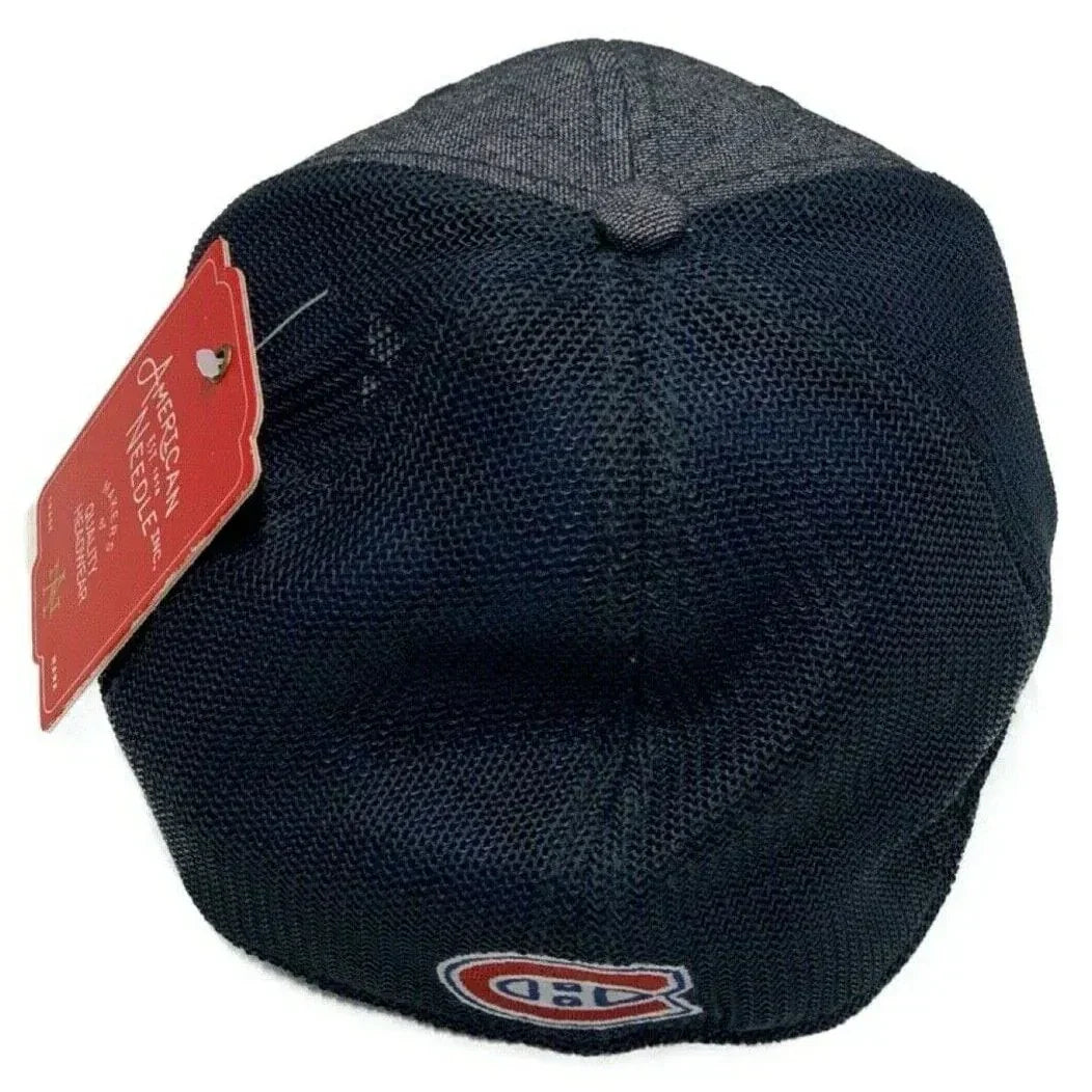 Montreal Canadiens NHL American Needle Men Grey/Navy Heathered Poly Stretch Fit Hat product image 2, provided for visual