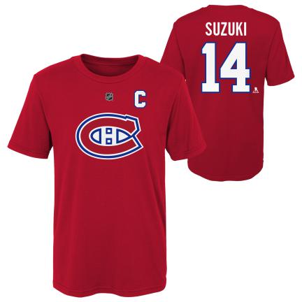 Nick Suzuki #14 Montreal Canadiens NHL Outerstuff Kids Red T-Shirt product image 2, provided for visual reference and