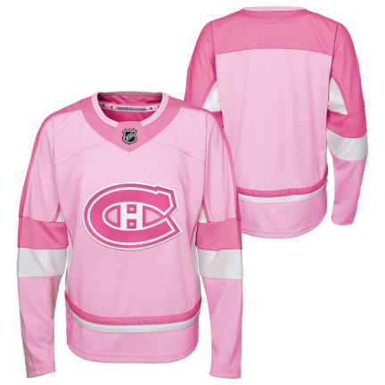 Montreal Canadiens NHL Outerstuff Kids Pink Fashion Jersey product image 3, provided for visual reference and product detail