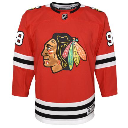 Connor Bedard Chicago Blackhawks NHL Outerstuff Youth Red Premier Jersey product image 3, provided for visual reference and
