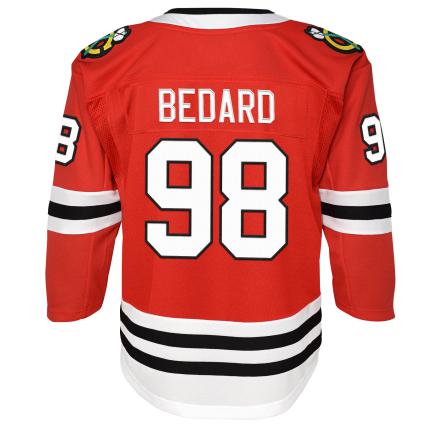 Connor Bedard Chicago Blackhawks NHL Outerstuff Youth Red Premier Jersey product image 2, provided for visual reference and