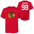 Connor Bedard Chicago Blackhawks NHL Outerstuff Youth Red T-Shirt product image 1, provided for visual reference and product