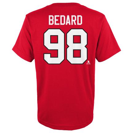 Connor Bedard Chicago Blackhawks NHL Outerstuff Youth Red T-Shirt product image 2, provided for visual reference and product
