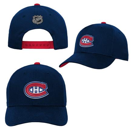 Montreal Canadiens NHL Outerstuff Kids Navy Precurve Snapback product image 3, provided for visual reference and product