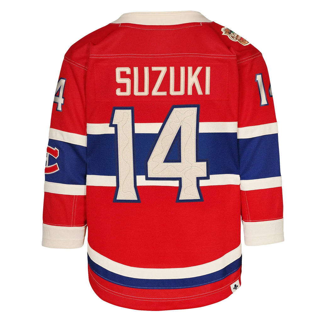 Nick Suzuki Montreal Canadiens NHL Outerstuff Youth Red 2026 Heritage Classic Premier Jersey product image 1, provided for