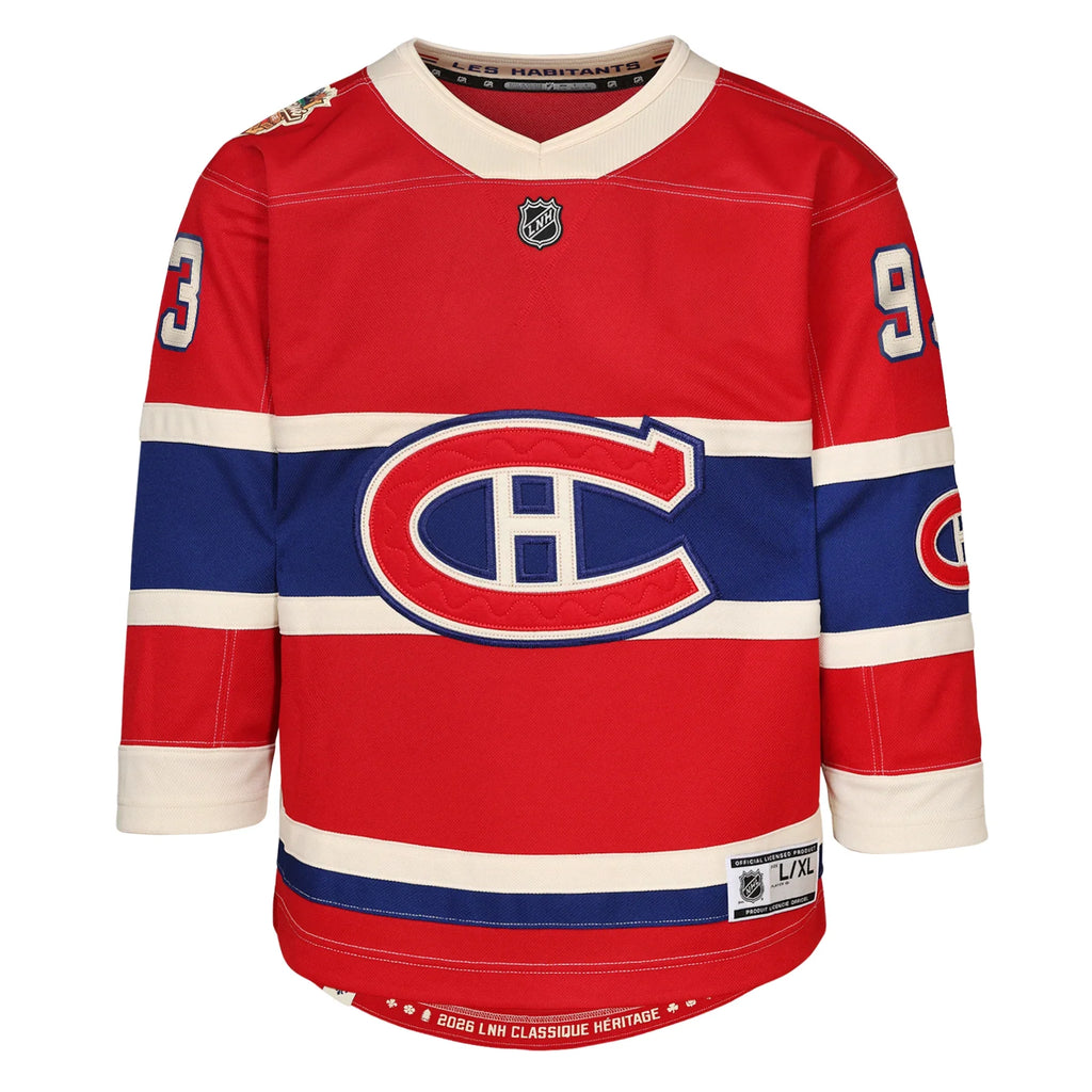 Ivan Demidov Montreal Canadiens NHL Outerstuff Youth Red 2026 Heritage Classic Premier Jersey product image 2, provided for