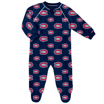 Montreal Canadiens NHL Outerstuff Toddler Navy Raglan Zip Up Coverall product image 1, provided for visual reference and