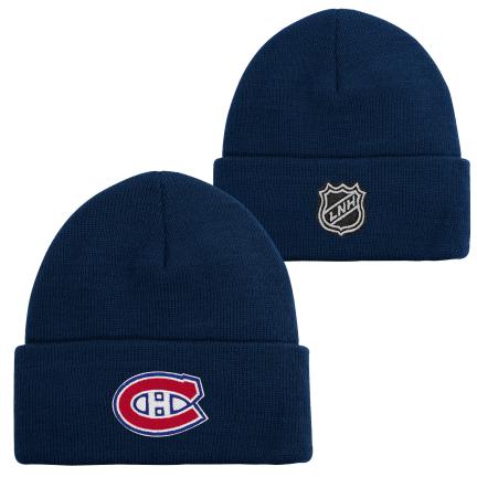 Montreal Canadiens NHL Outerstuff Youth Navy Beanie Cuffed Knit Hat product image 3, provided for visual reference and
