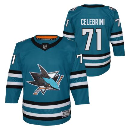 Macklin Celebrini San Jose Sharks NHL Outerstuff Youth Teal Premier Home Jersey product image 3, provided for visual