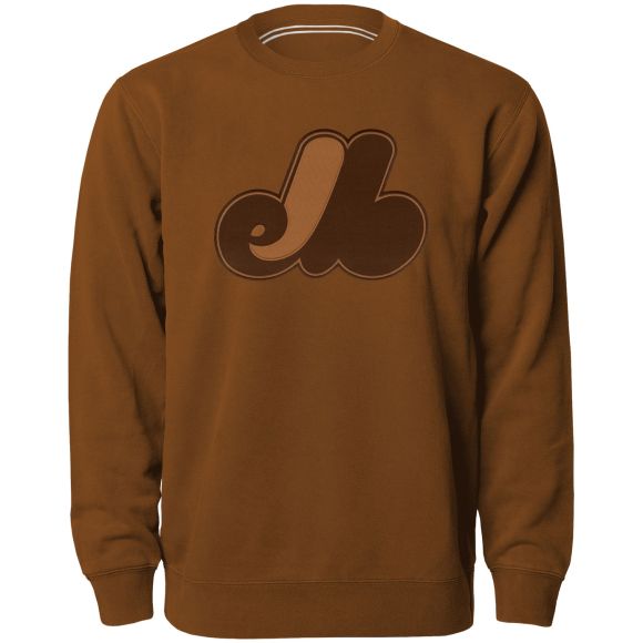 Montreal Expos MLB Bulletin Men Dune Twill Tonal Logo Express Crew Sweater product image 1, provided for visual reference