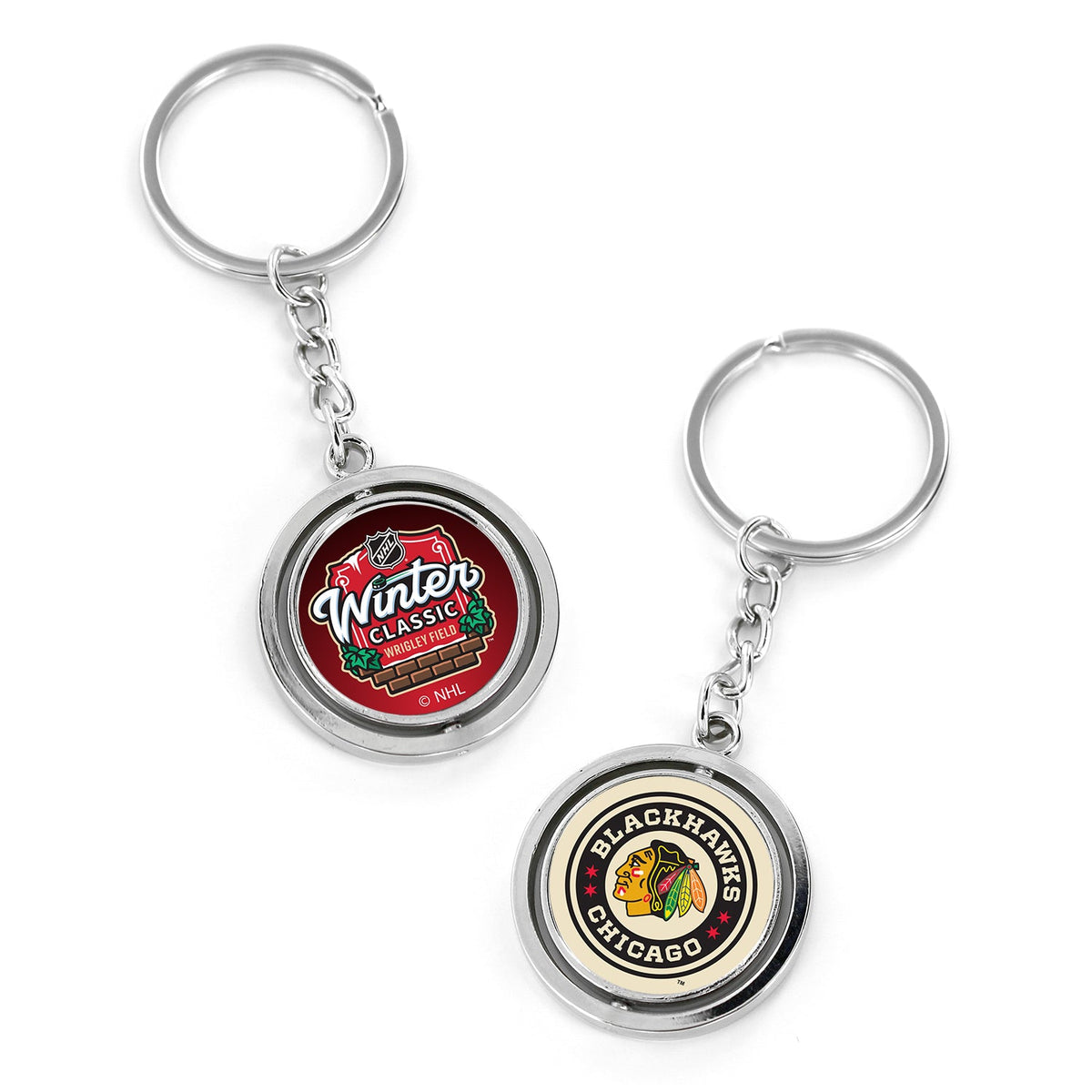 Chicago Blackhawks 2025 Winter Classic Spinner Key Chain product image 1, provided for visual reference and product detail