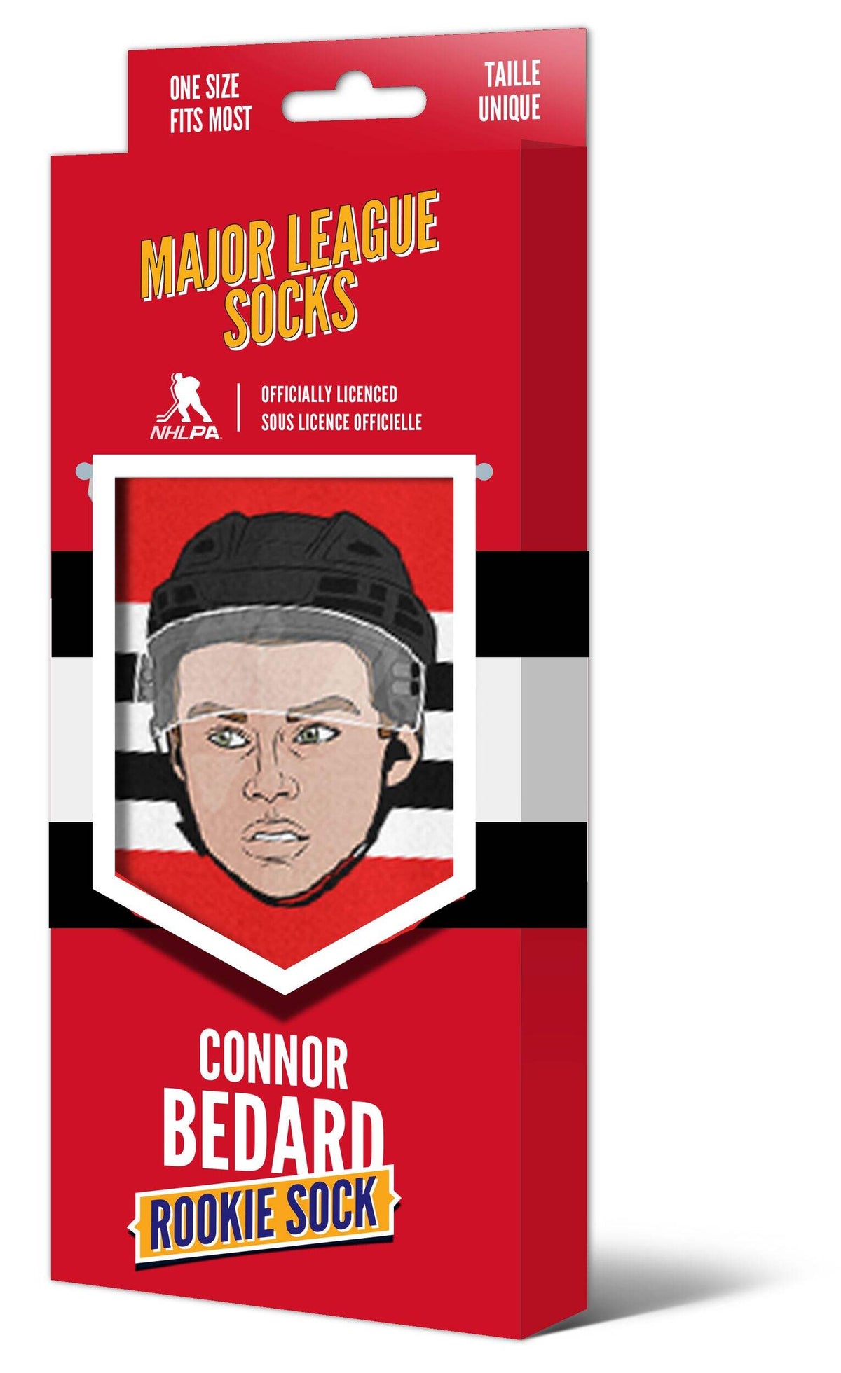 Connor Bedard Chicago Blackhawks NHL Major League Socks Men Red Crew Socks product image 1, provided for visual reference