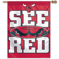 Chicago Bulls 27"x37" Vertical "See Red" Flag by Wincraft product image 1, provided for visual reference and product detail