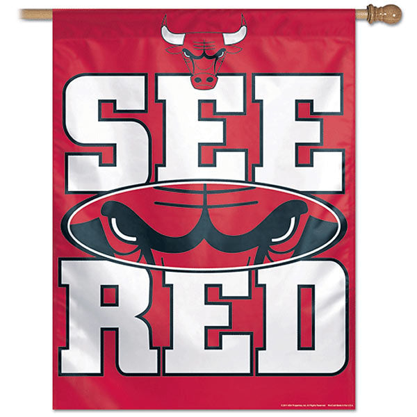 Chicago Bulls 27"x37" Vertical "See Red" Flag by Wincraft product image 1, provided for visual reference and product detail