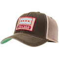 Chicago Faded Black and Tan Flag Patch Fade Wash Adjustable Hat product image 1, provided for visual reference and product