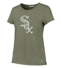 Chicago White Sox Olive Fader Letter Crew Women T-Shirt product image 1, provided for visual reference and product detail