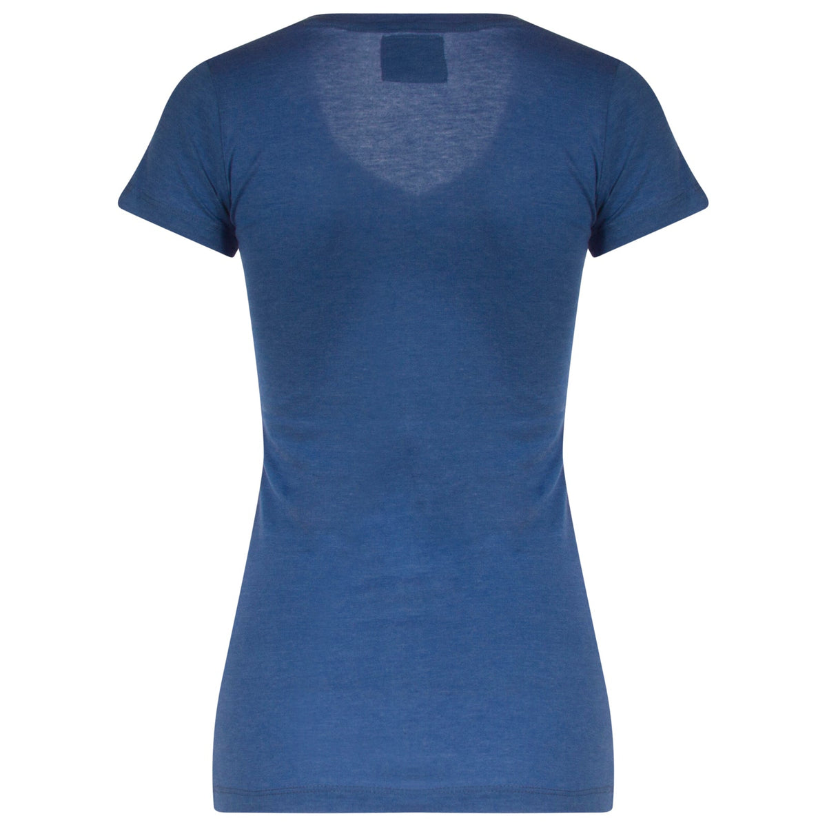 Chicago Cubs Women Heather Royal Bullseye Logo V-Neck T-Shirt product image 2, provided for visual reference and product