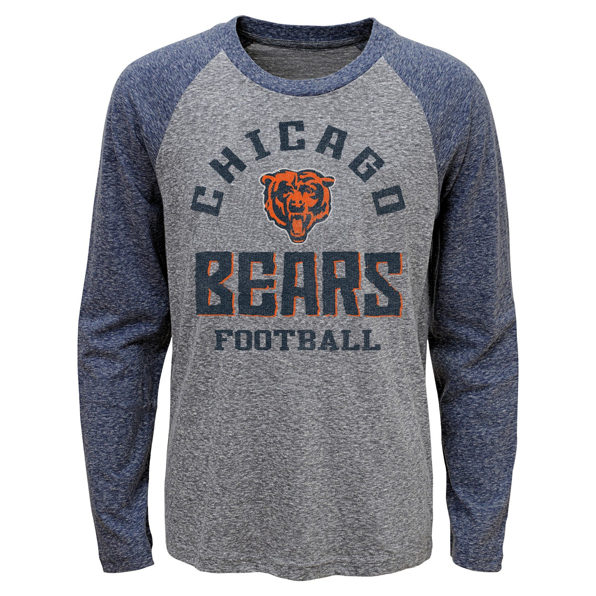 Chicago Bears Youth Classic Gridiron Long Sleeve Raglan T-Shirt product image 1, provided for visual reference and product