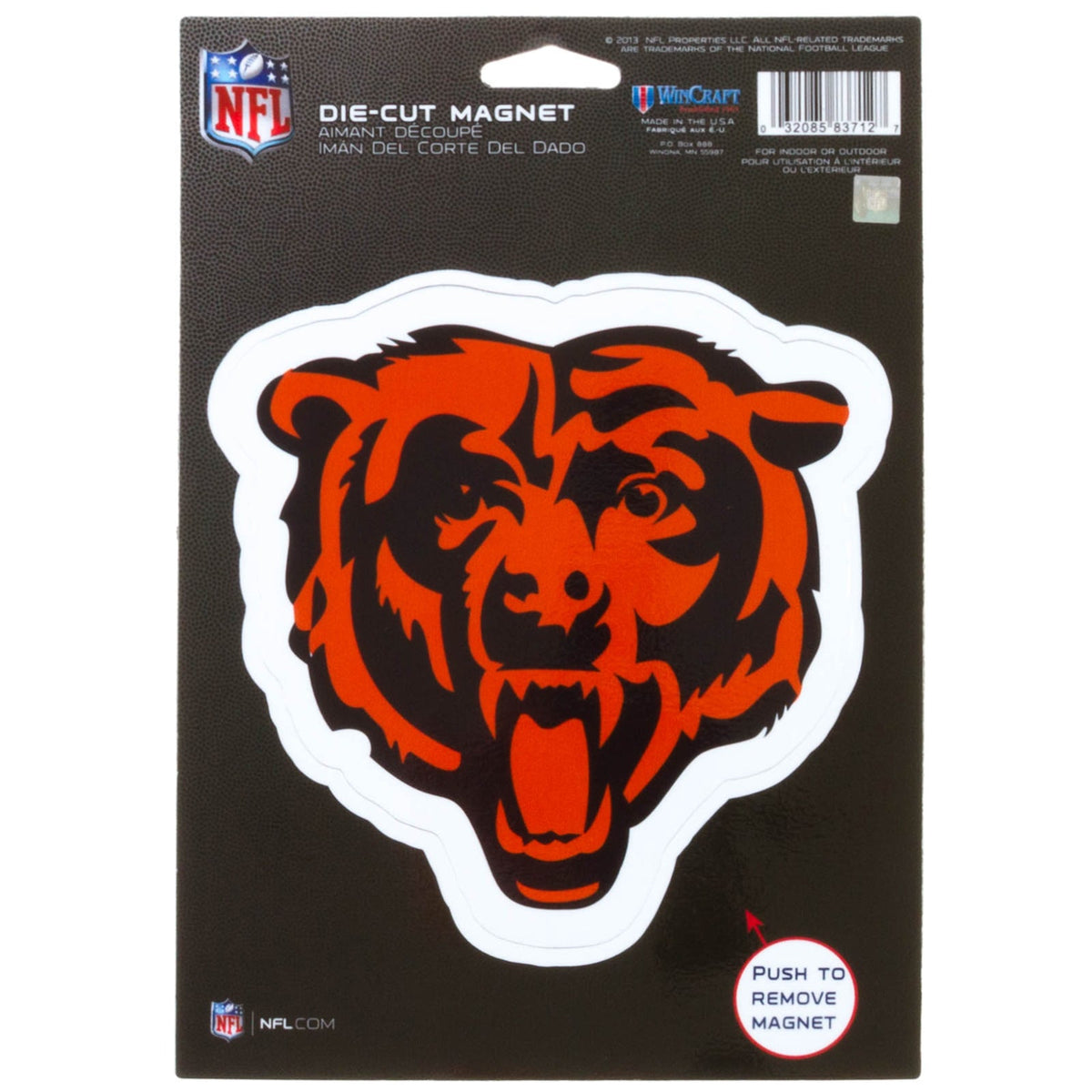 Chicago Bears 6 X 6 inch Die Cut Magnet Bear Face Logo product image 1, provided for visual reference and product detail