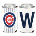 Chicago Cubs "W" Pinstripe Can Coozie product image 1, provided for visual reference and product detail review