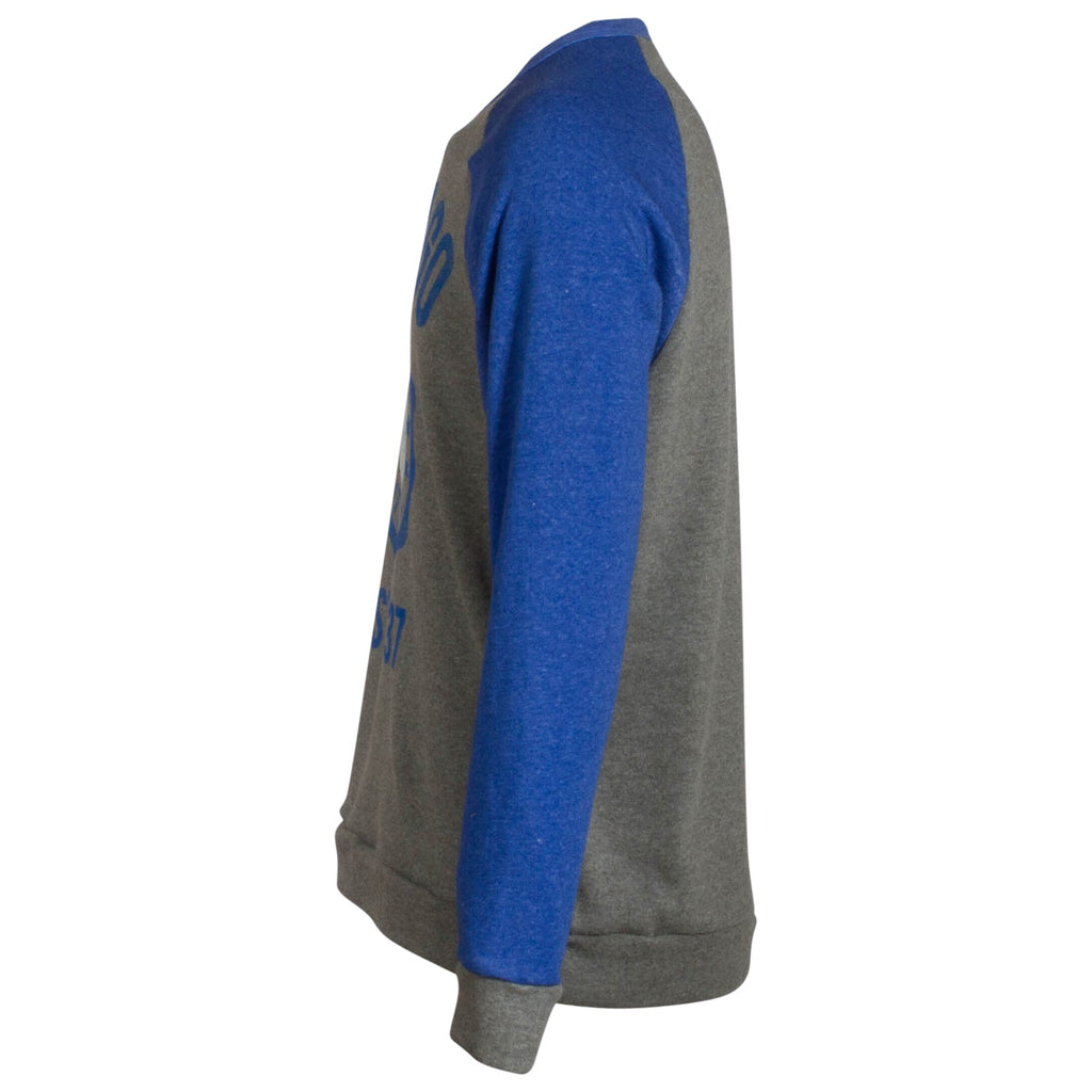 Chicago Men Heather Grey and Royal Crew Neck Sweatshirt product image 3, provided for visual reference and product detail