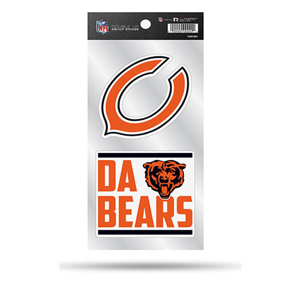 Chicago Bears Double up Die Cut Sticker product image 1, provided for visual reference and product detail review