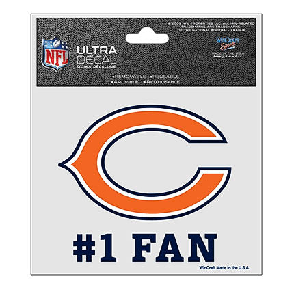Chicago Bears 3 inch x 4 inch #1 FAN Ultra Decal with C Logo product image 1, provided for visual reference and product