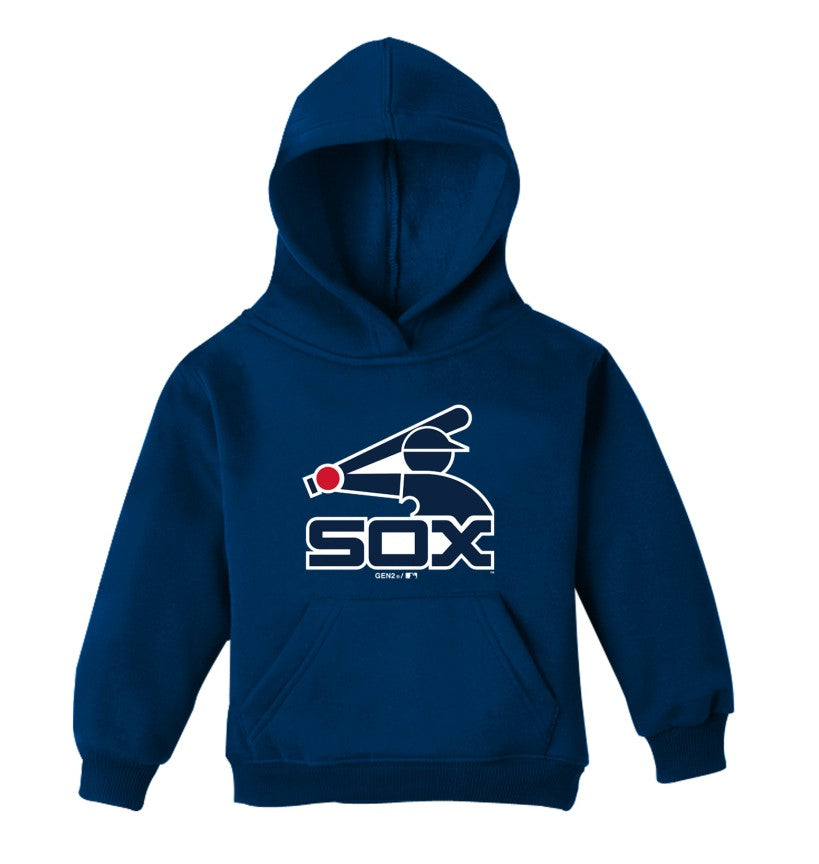 Chicago White Sox Youth Navy Batterman Logo Fleece Hood product image 1, provided for visual reference and product detail