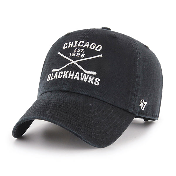 Chicago Blackhawks Men Black Axis Clean Up Adjustable Hat product image 1, provided for visual reference and product detail